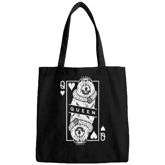 Chow Chow Pet Queen Of Hearts Funny Dog Lover Card Pop Art Bags