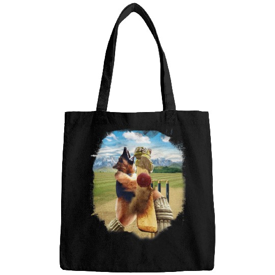 German Shepherd Pet Playing Cricket Bags