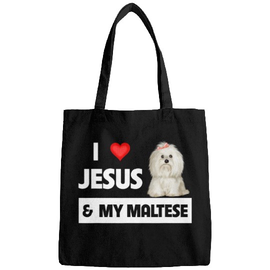 Maltese Pet I Love Jesus and My Maltese Dog Mom Dad Maltipoo Pet Parent Bags