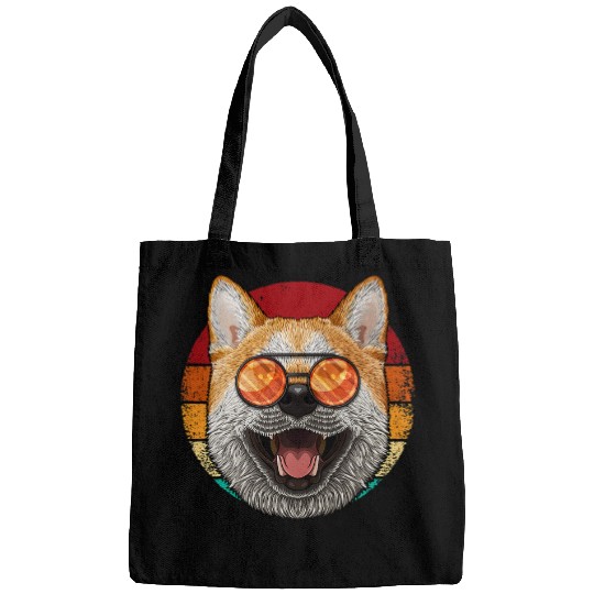 Shiba Inu Pet vintages Shiba Inu Dog Wildlife Retro Eighties Style Bags