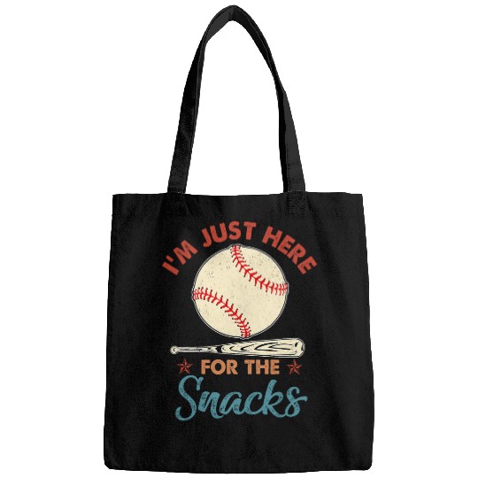 Sport Baseball Im Just Here For The Snacks Fantasy Baseball Vintage Bags