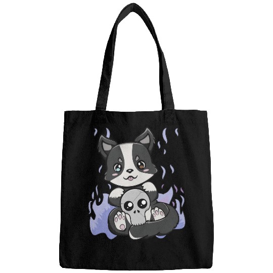 Border Collie Pet Yami Kawaii Border Collie Pastel Goth Bear Otaku Anime Bags