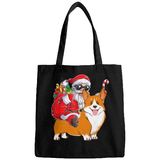 Corgi Pet Dog Cute Santa Claus Riding Corgi Lovers Owners xmass Holiday 38 Bags