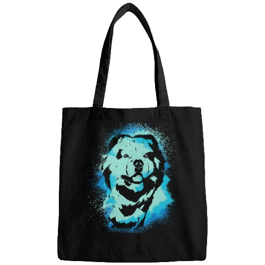 Chow Chow Pet Paint Blue Design Dog Mom Dad Bags