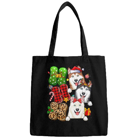 Husky Pet Christmas Ho Ho Ho Husky Dog For Dog Lover Funny Xmas Bags