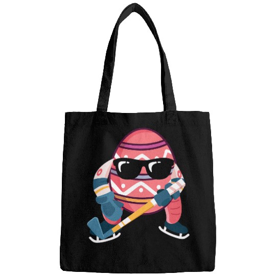 Sport Hockey Easter Egg Playing Ice Hockey Cute Sports Lover Easter Day Bags