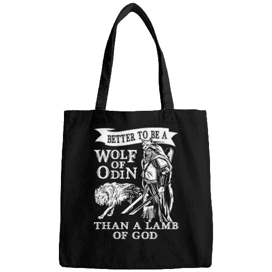 Coyote Mammal Better to be a wolfs of Odin than a Lamb of God Vikings Bags