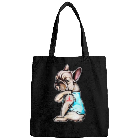 French Bulldog Pet tattoo love grandma Bags