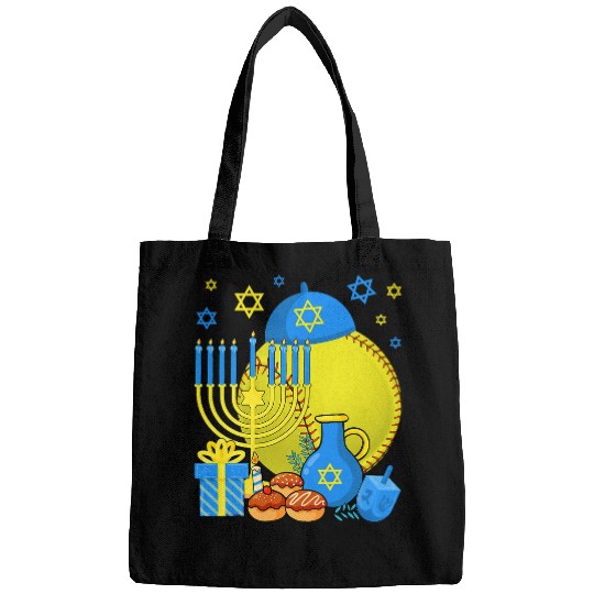 Softball Gift Funny Jewish Softball Ball Menorah Happy Hanukkah Chanukah525 Bags