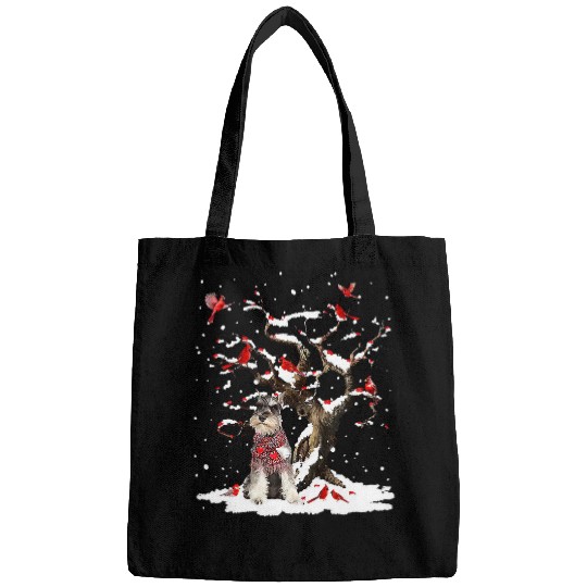 Schnauzer Pet Scarf Cardinal Snow Christmas 230 Bags