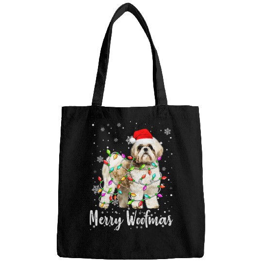Shih Tzu Pet Light Merry Christmas Woofmas Bags