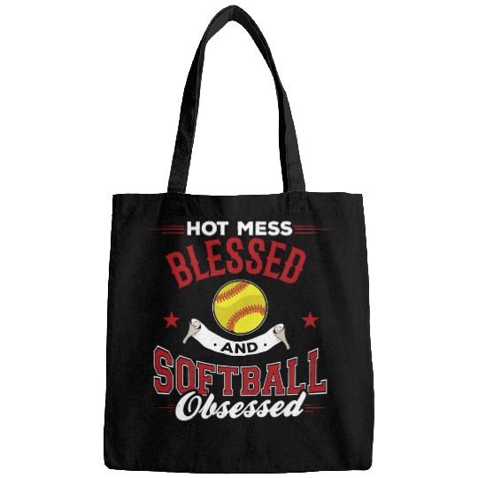 Softball Gift Hot Mess Blessed AndObsessed 89 Bags