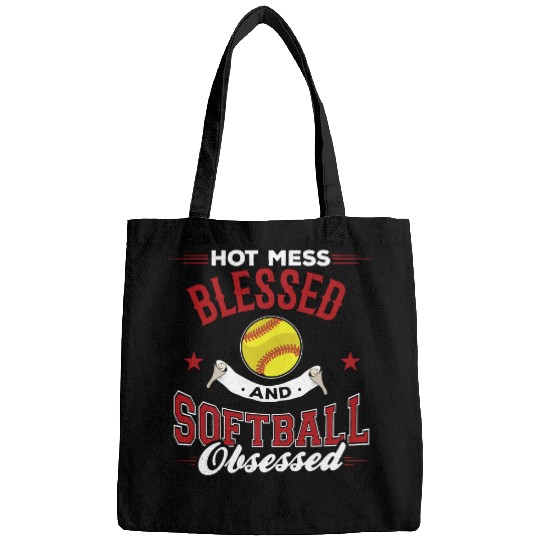 Softball Gift Hot Mess Blessed AndObsessed 89 Bags