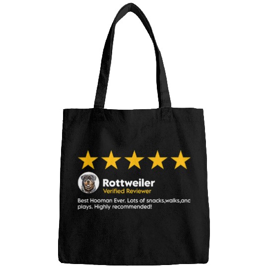 Rottweiler Pet Hooman Review Funny Rottweiler Owner Gifts Bags