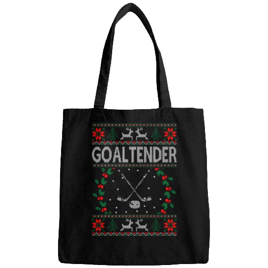 Sport Hockey Goaltender Ice Hockey Sports Christmas Ugly Sweater Gift Bags