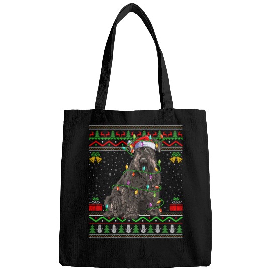Schnauzer Pet Ugly Sweater Style Santa Miniature Schnauzer Dog Christmas Bags