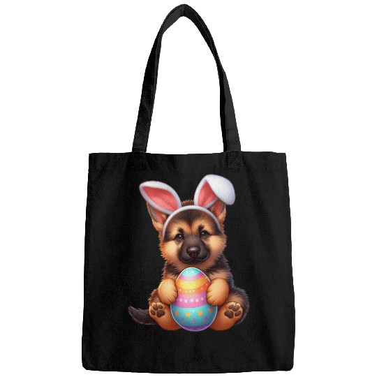 German Shepherd Pet Puppy Easter Bunny Colorful Easter Egg Bags
