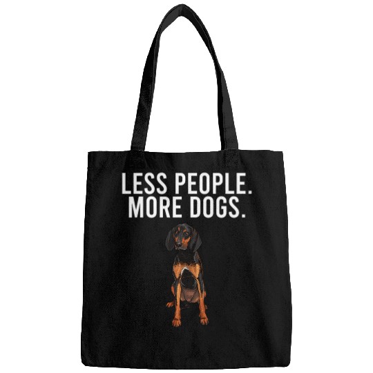 Coonhound Pet Less People More Dogs Black and Tan Coonhound Introvert Fun 1 Bags