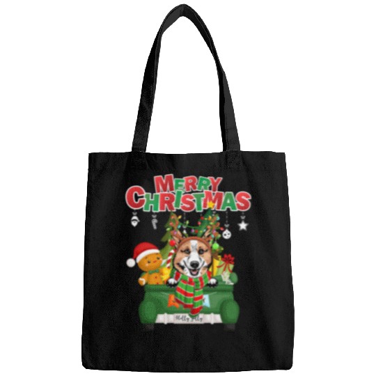 Corgi Pet Dog Merry Christmas Welsh Corgi Reindeer Riding Truck 108 Bags