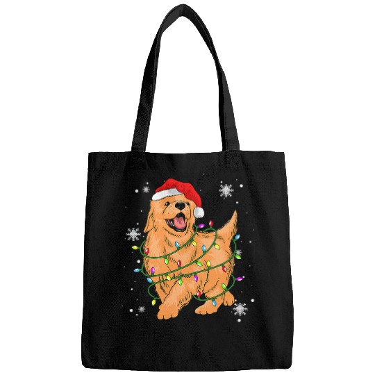 Golden Retriever Pet Christmas Light Christmas Bags