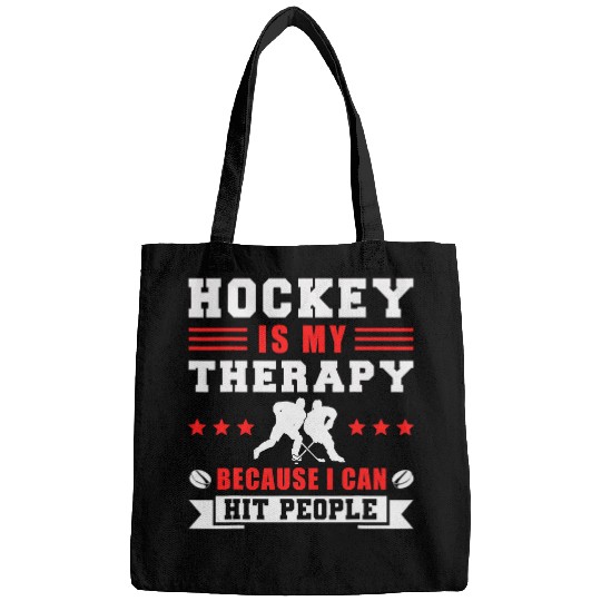 Sport Hockey Is My Therapy Player Team Bags