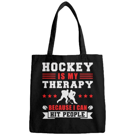 Sport Hockey Is My Therapy Player Team Bags
