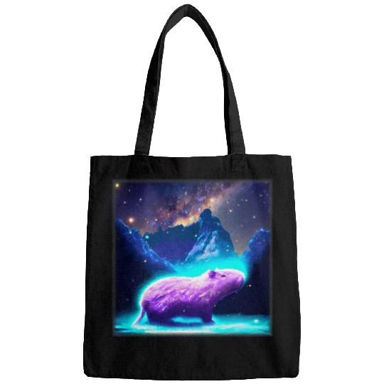 capybaras Mammal Starry Night glowing capybaras blue purple galaxy sky 12 Bags