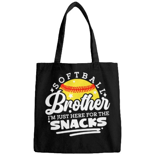 Sport Softball brother Im Just Here for the snacks retro Softball 1 Bags