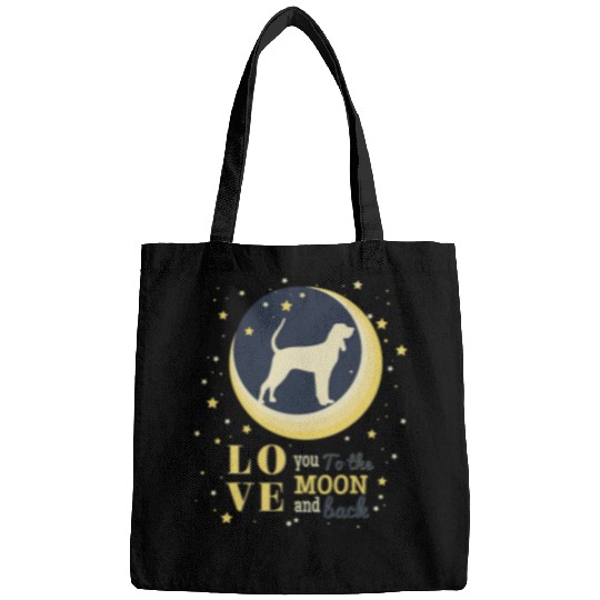 Coonhound Pet Love Coonhound Black And Tan To The Moon Bags