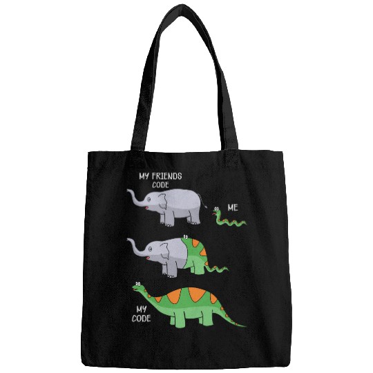 My Friends Code Me My Code Snake And Elephant Bags