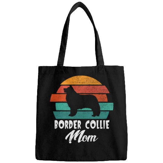 Border Collie Pet Vintage Border Collie Mom Dog Cute Funny Mother Bags