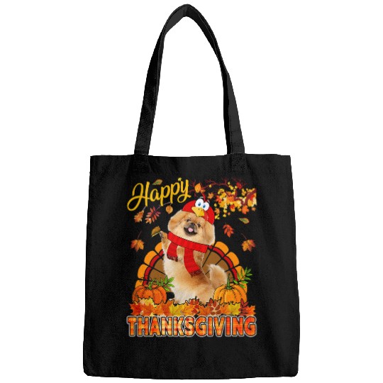 Pekingese Pet Thanksgiving Pekingese Wearing Turkey Costume Fall Leaves Bags