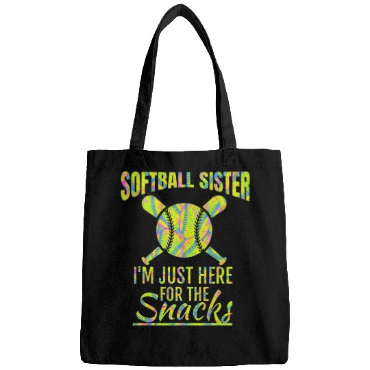 Sport Baseball Im Just Here For The Snacks Baseball Sister Softball Sister Bags