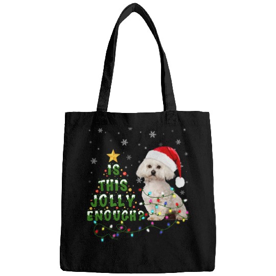 Bichon Pet Frise Is This Jolly Enough Santa Bichon Frise Light Christmas Bags
