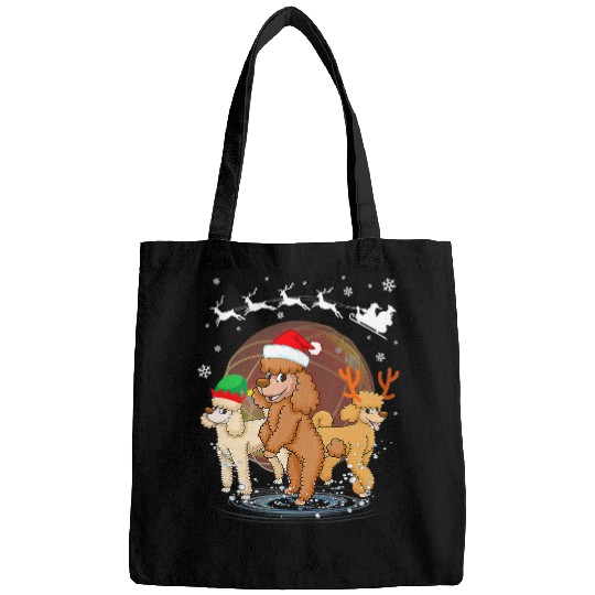 Poodle Pet Three Poodle Christmas Santa Reindeer Dog Puppy Lover 437 Bags