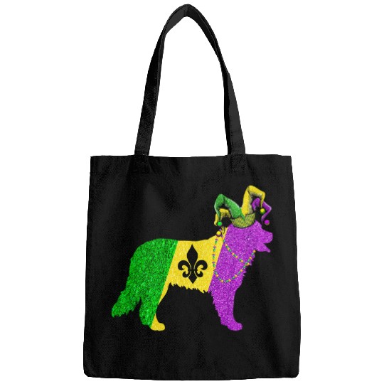 Bernese Mountain Pet Funny Mardi Gras Bernese Mountain Dog Mardi Gras Hat Beads Bags