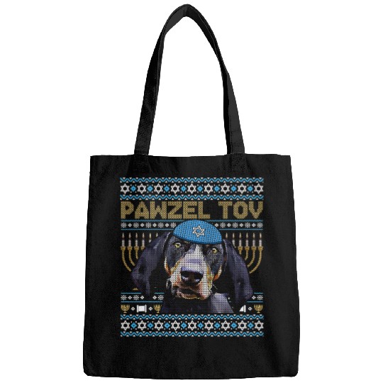 Coonhound Pet Pawzel Tov Jewish Bluetick Coonhound Dog Funny Hanukkah Bags