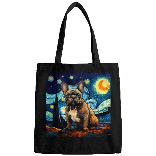 French Bulldog Pet Van Gogh Dog French Bulldog 1 Bags