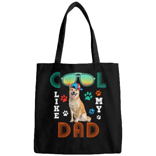 Shiba Inu Pet vintages Cool Like My Dad Costume Shiba Inu Wearing Cap Bags