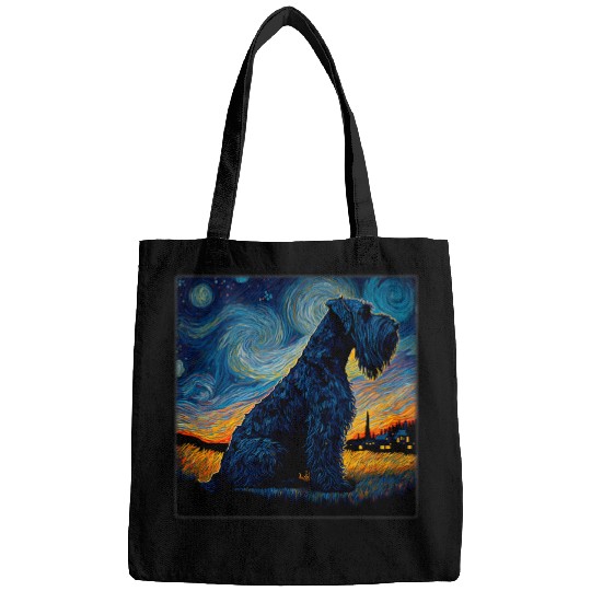 Schnauzer Pet Surrealism Starry Night Giant Bags