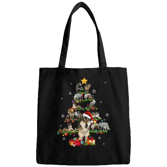 Coyote Mammal Christmas Tree Xmas Lover Womens Bags