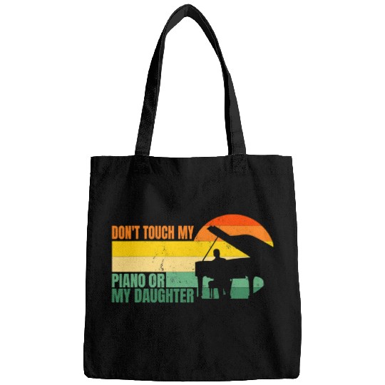 Funny Piano Music Dad Piano Player Musician Pianist Bags