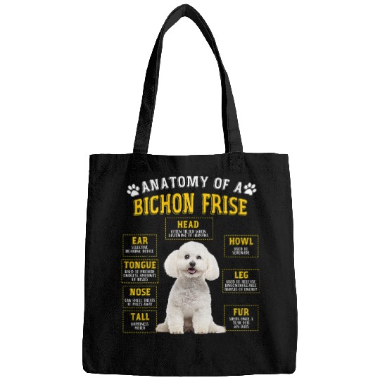 Bichon Pet Frise Funny Anatomy Bichon Frise Gifts For Women Men Bags