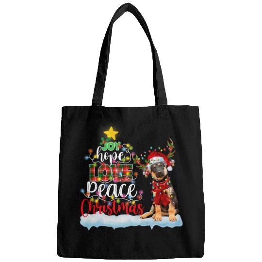 German Shepherd Pet Santa Hat Reindeer Costume Christmas Light Bags