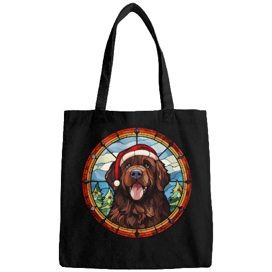Newfoundland Pet Stained Glass Christmas Newfoundland Dogs Bags