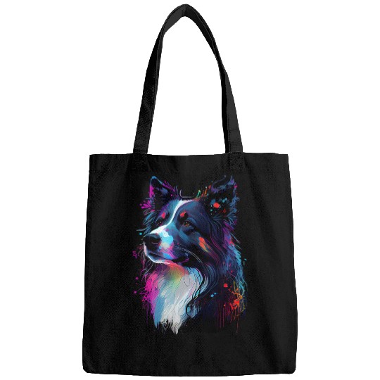 Border Collie Pet Lovers Colorful Pop Art Bags