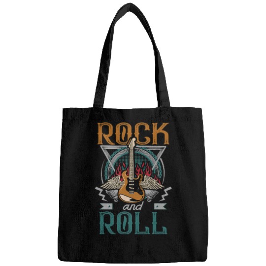 Funny Guitar vintages Retro 80s Rock Roll Music Guitar Wings Guitarist Bags