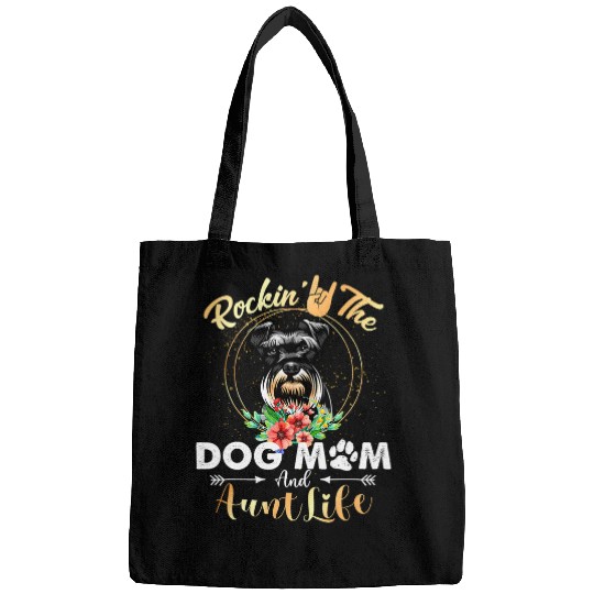 Schnauzer Pet Rockin The Dog Mom Aunt Life Schnauzer Womens Funny Bags