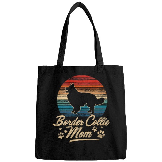 Border Collie Pet Vintage Border Collie Mom Dog Lover Mothers Day Gift 8 Bags