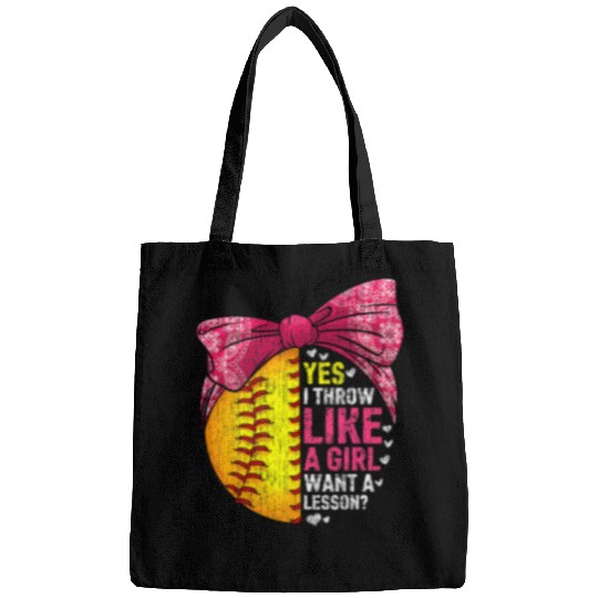 Sport Softball Yes I Throw Like A Girl Want A Lesson Softball Team Sport Bags